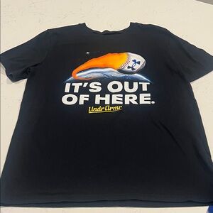 TWO Under Armour black baseball boys tshirts